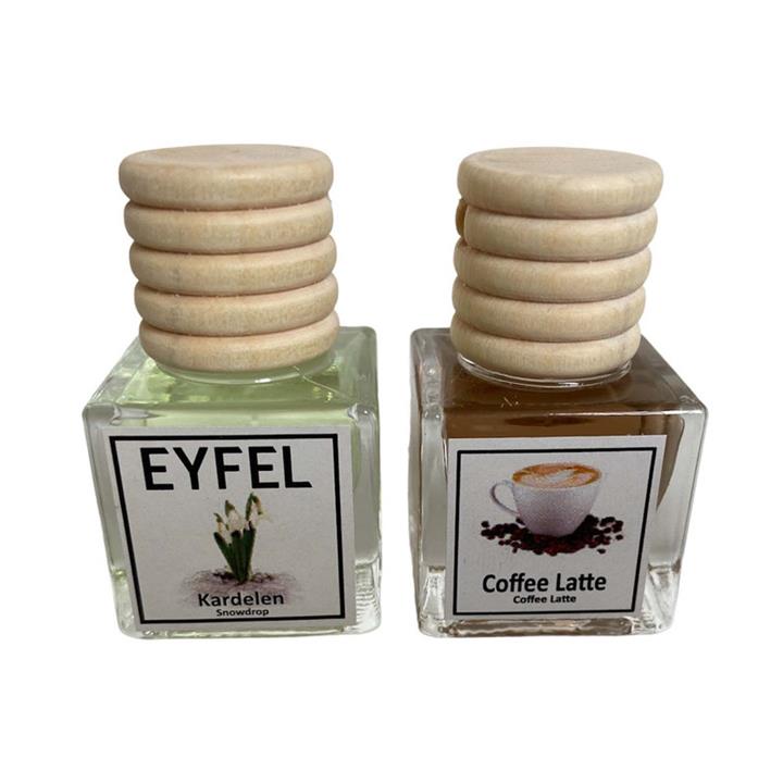 خوشبوکننده هوا خودرو ایفل مدل کافه لته و گل یخ کد Coffe Latte-Snowdrop حجم 10 میلی‌ لیتر بسته 2 عددی